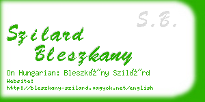 szilard bleszkany business card